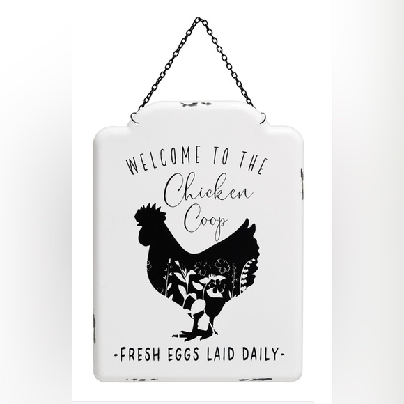 *Welcome to the Chicken Coop Metal Hanging Sign - Picture 12 of 12